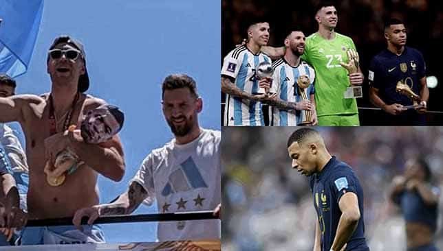 كيليان مبابي وليونيل ميسي وإيميليانو مارتينيز (غيتي)