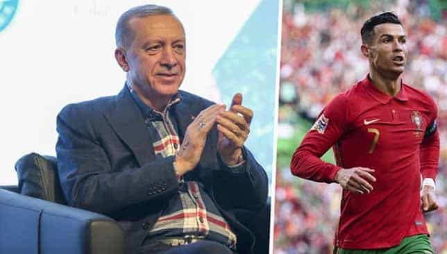 كريستيانو رونالدو ورجب طيب أردوغان (غيتي)
