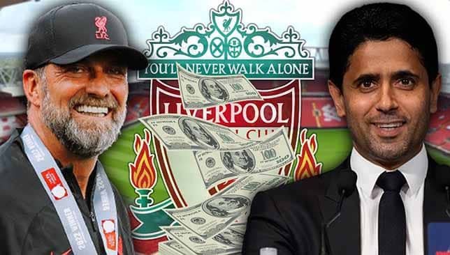 ناصر الخليفي ومدرب ليفربول يورجن كلوب (غيتي)