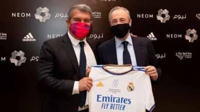 رئيس ريال مدريد فلورنتينو بيريز ورئيس برشلونة خوان لابورتا (غيتي)