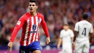 ألفاروا موراتا يحتفل بثنائيته ضد أتلتيكو مدريد (غيتي)
