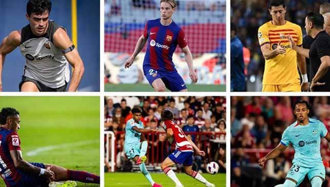 الكشف حظوظ سداسي برشلونة المصاب في اللحاق بالكلاسيكو (غيتي)