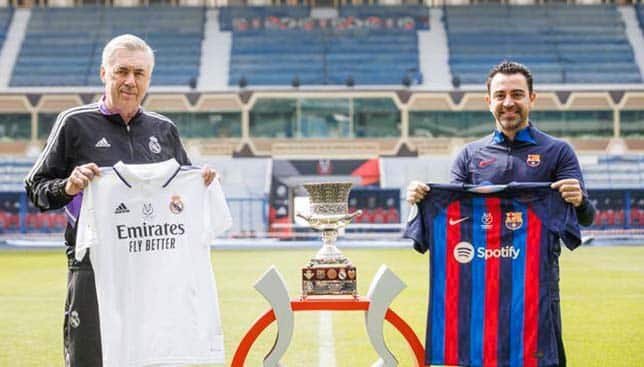 ما القنوات الناقلة لمباراة برشلونة وريال مدريد بالسوبر الإسباني؟ وكيف تشاهدها عبر الإنترنت؟ (غيتي)
