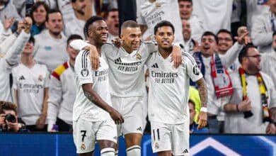 ثلاثي هجوم ريال مدريد كيليان مبابي فينيسيوس ورودريغو (غيتي)