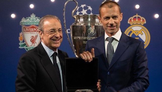 ألكسندر تشيفرين رئيس اليويفا ورئيس ريال مدريد فلورينتينو بيريز (غيتي)