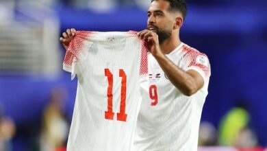 علي علوان مهاجم المنتخب الأردني (غيتي)